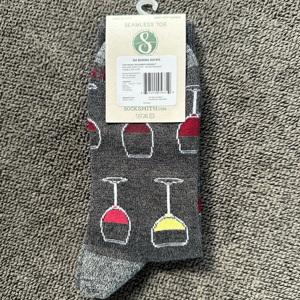 Sock Smith wine socks Bamboo from rayon - Picture 2 of 2
